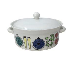 Picknick Sweden Rorstrand Pottery Covered Casserole Marianne Westman MCM Handles
